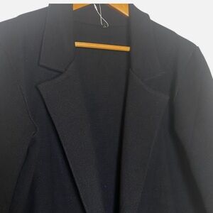 NWT Black Knit Duster Sweater Coat L Open Front Minimalist Longline Jacket